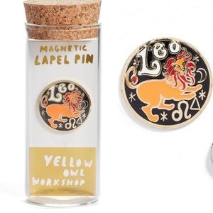 NWT Yellow Owl Workshop Leo Magnetic Lapel Pin